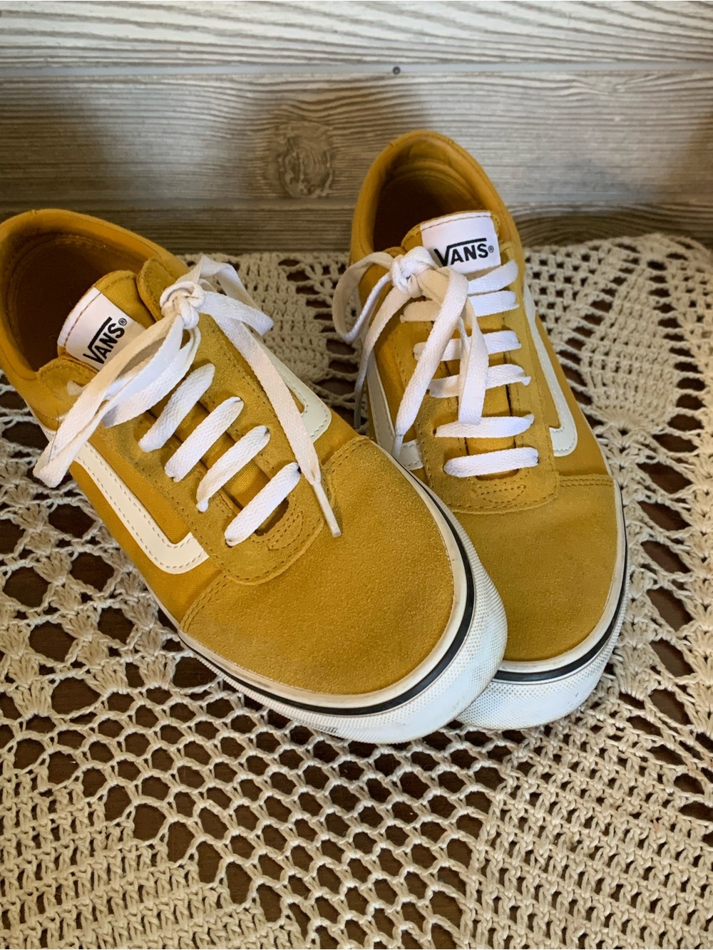 Vans Ladies Off the Wall Sneakers in Mustard Yellow